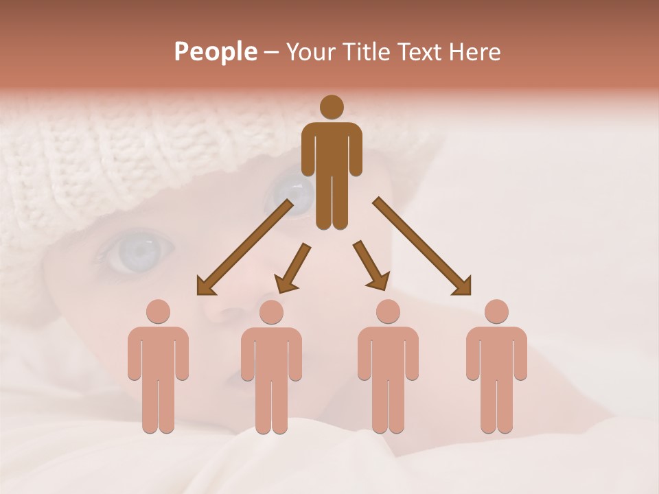 A Baby Wearing A White Knitted Hat With Blue Eyes PowerPoint Template