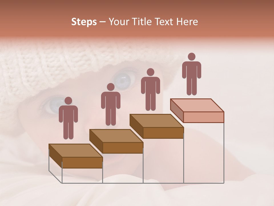 A Baby Wearing A White Knitted Hat With Blue Eyes PowerPoint Template