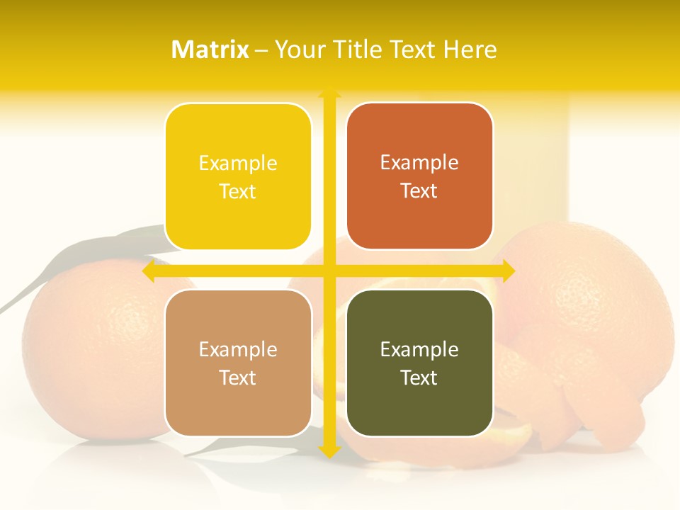 Oranges And A Glass Of Orange Juice On A White Background PowerPoint Template