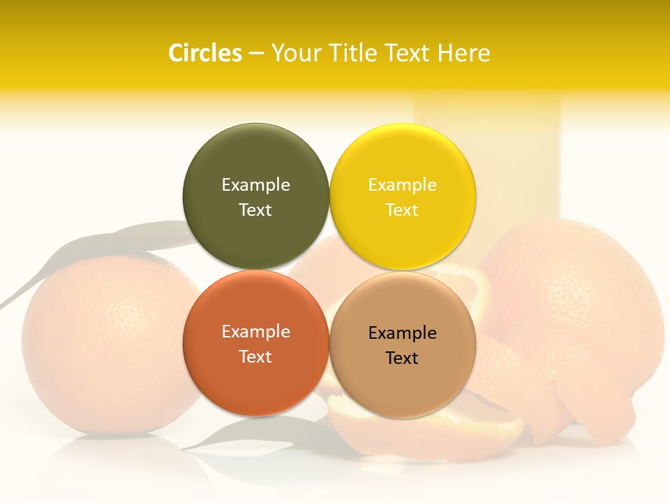 Oranges And A Glass Of Orange Juice On A White Background PowerPoint Template