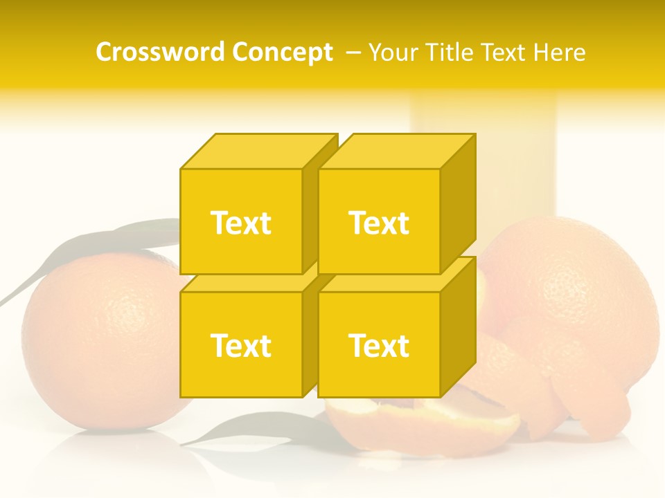Oranges And A Glass Of Orange Juice On A White Background PowerPoint Template