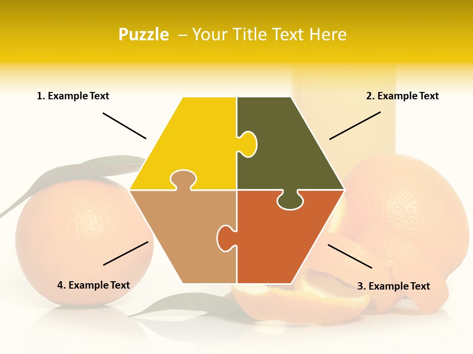 Oranges And A Glass Of Orange Juice On A White Background PowerPoint Template