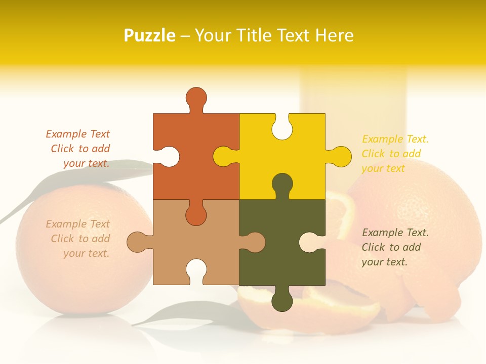 Oranges And A Glass Of Orange Juice On A White Background PowerPoint Template