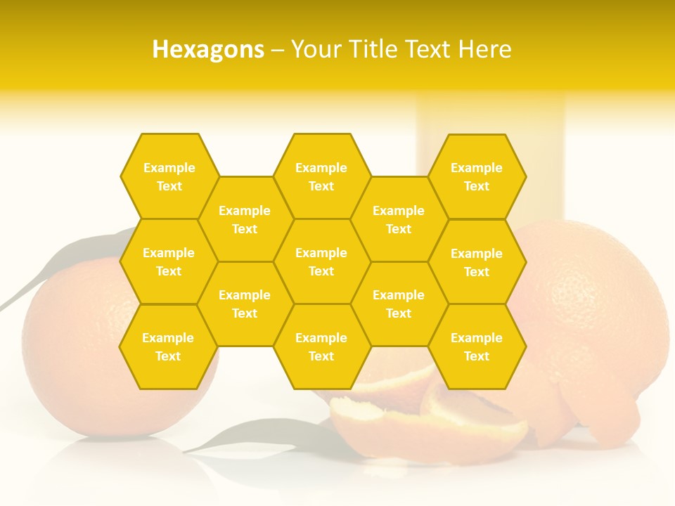 Oranges And A Glass Of Orange Juice On A White Background PowerPoint Template