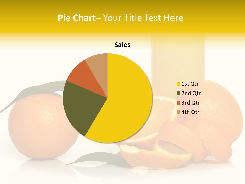Oranges And A Glass Of Orange Juice On A White Background PowerPoint Template