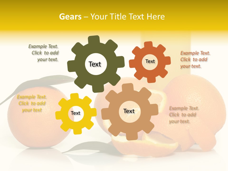 Oranges And A Glass Of Orange Juice On A White Background PowerPoint Template