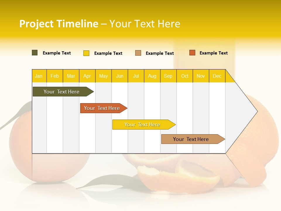 Oranges And A Glass Of Orange Juice On A White Background PowerPoint Template