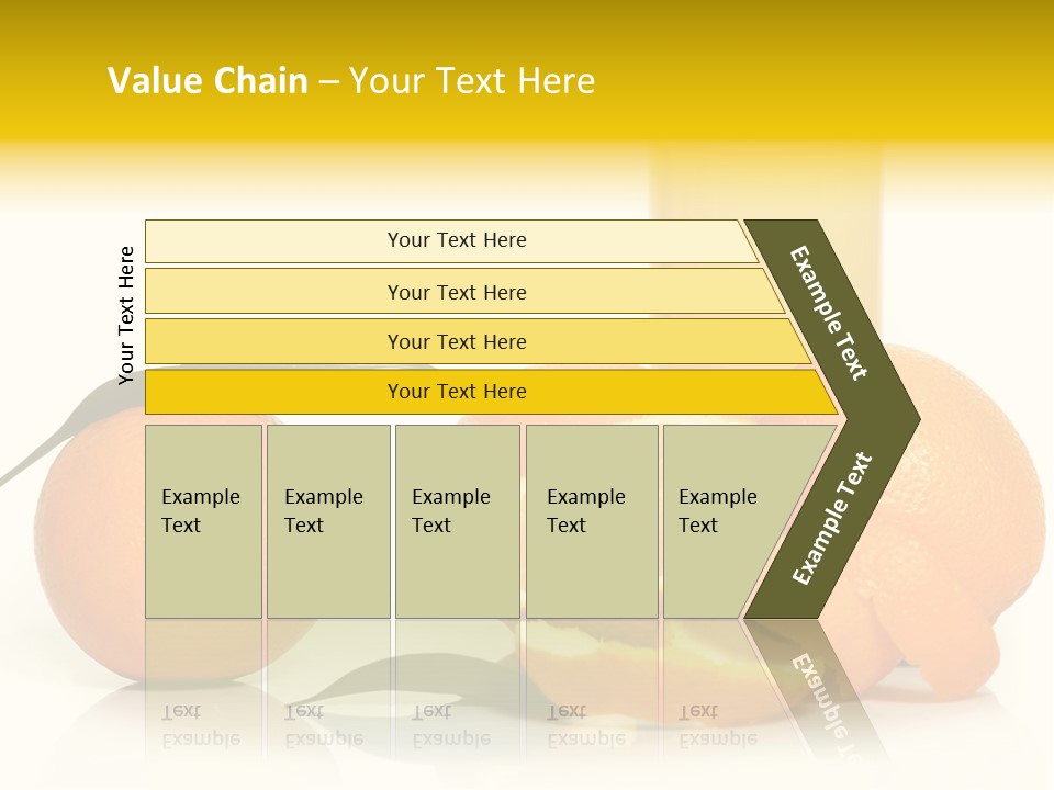 Oranges And A Glass Of Orange Juice On A White Background PowerPoint Template