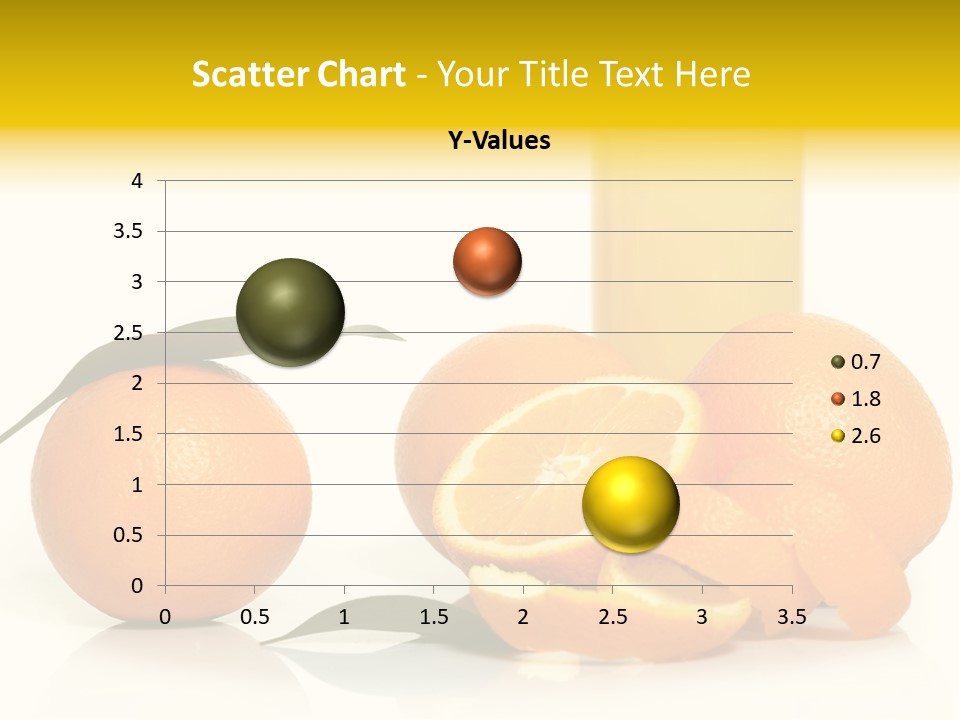 Oranges And A Glass Of Orange Juice On A White Background PowerPoint Template