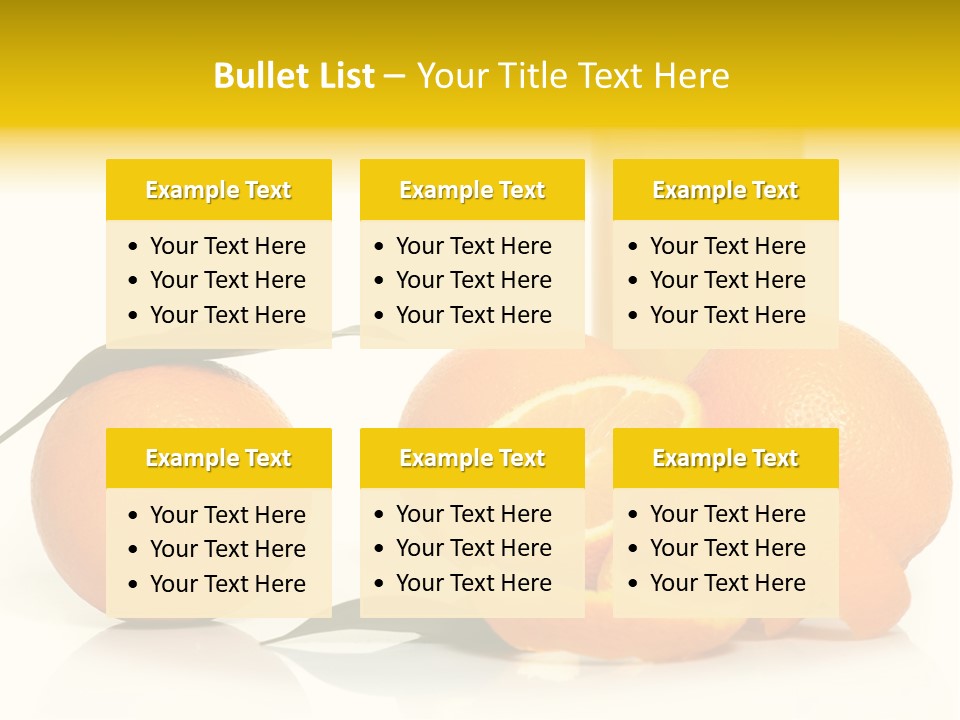 Oranges And A Glass Of Orange Juice On A White Background PowerPoint Template