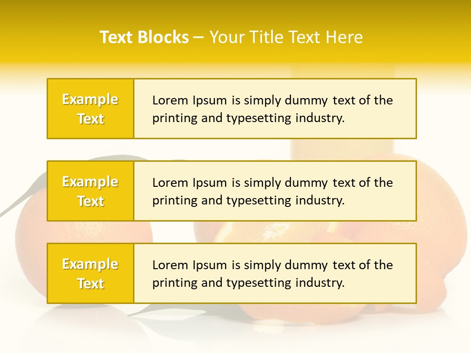 Oranges And A Glass Of Orange Juice On A White Background PowerPoint Template