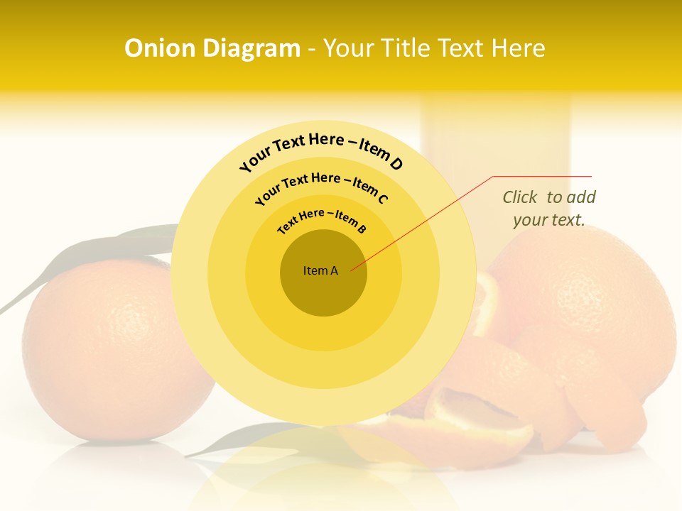 Oranges And A Glass Of Orange Juice On A White Background PowerPoint Template