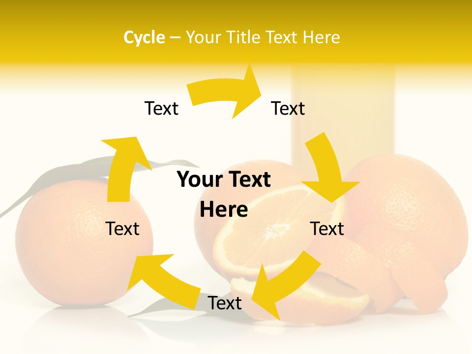 Oranges And A Glass Of Orange Juice On A White Background PowerPoint Template