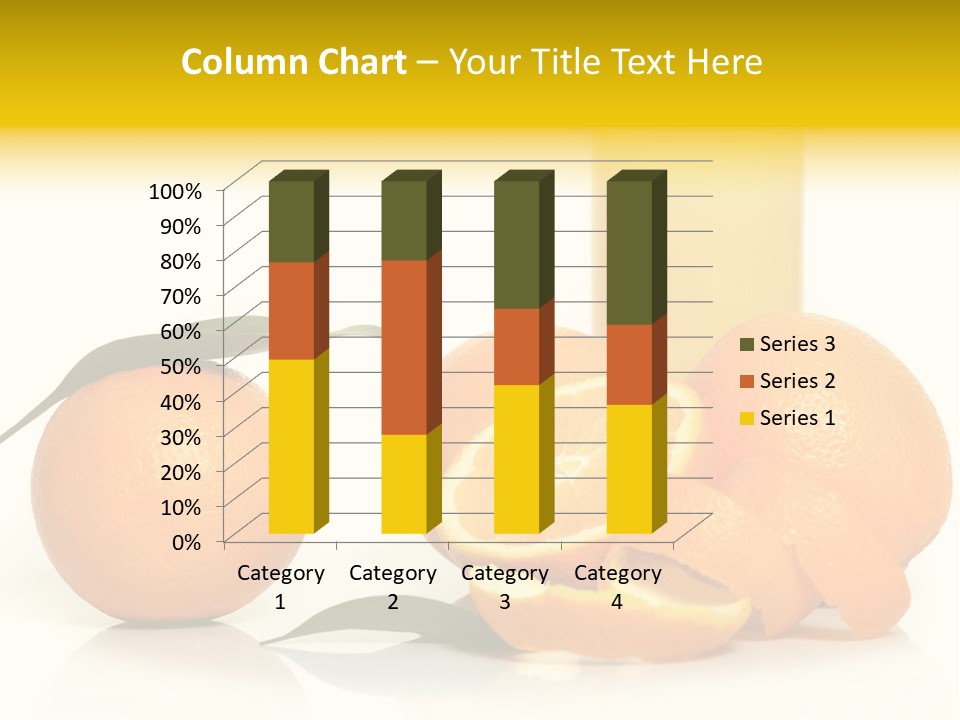 Oranges And A Glass Of Orange Juice On A White Background PowerPoint Template