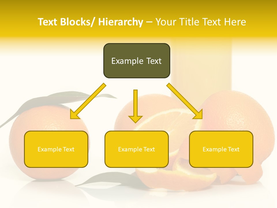 Oranges And A Glass Of Orange Juice On A White Background PowerPoint Template