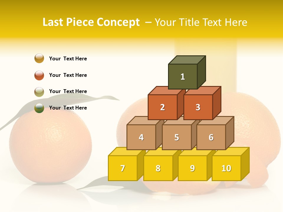 Oranges And A Glass Of Orange Juice On A White Background PowerPoint Template