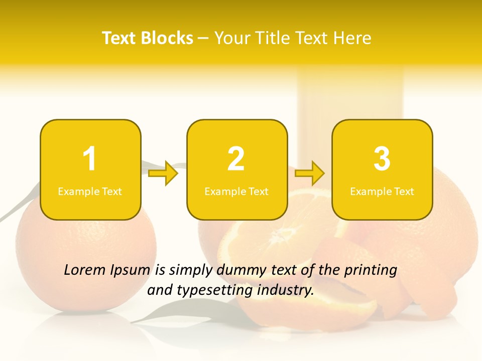 Oranges And A Glass Of Orange Juice On A White Background PowerPoint Template