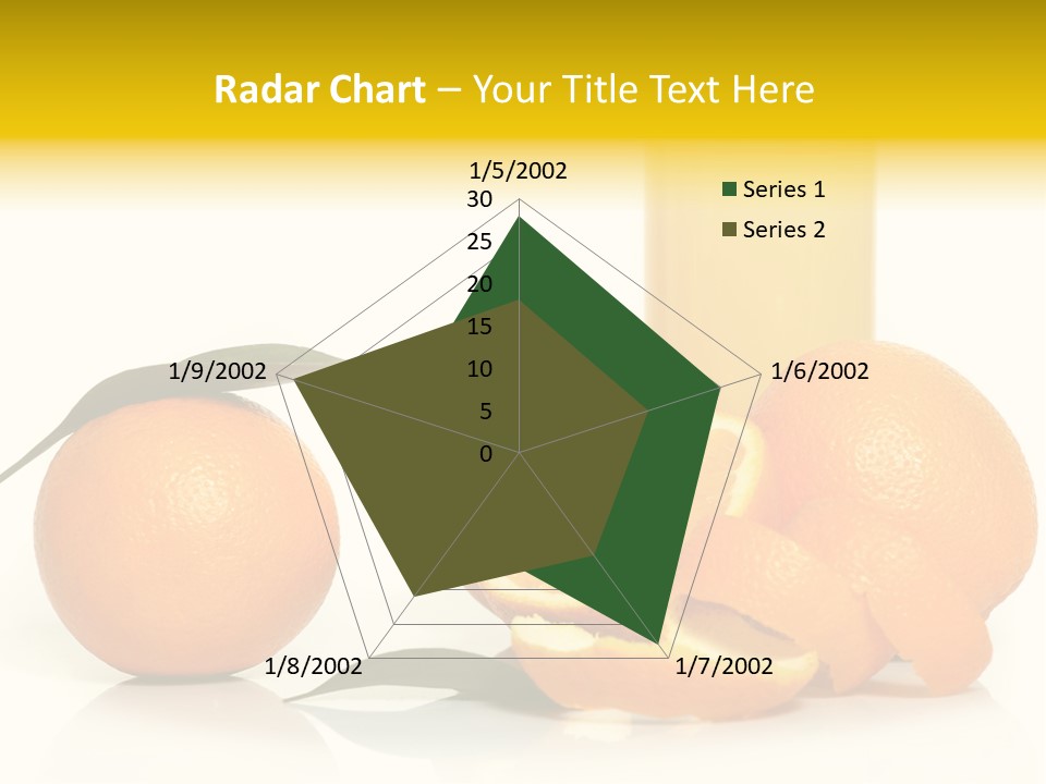 Oranges And A Glass Of Orange Juice On A White Background PowerPoint Template