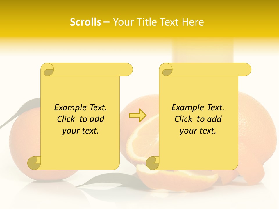 Oranges And A Glass Of Orange Juice On A White Background PowerPoint Template