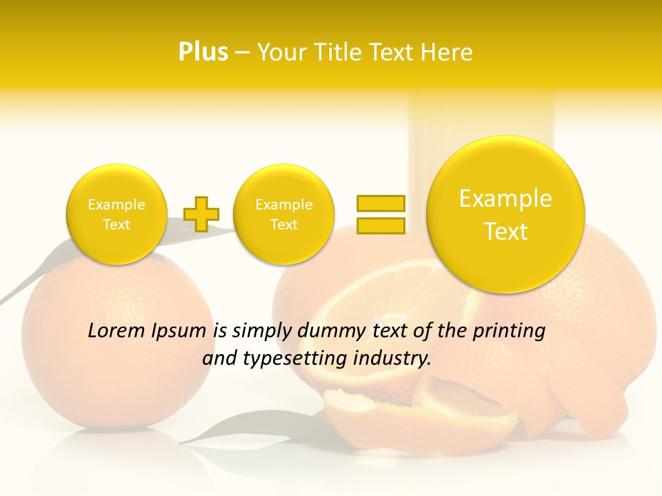 Oranges And A Glass Of Orange Juice On A White Background PowerPoint Template