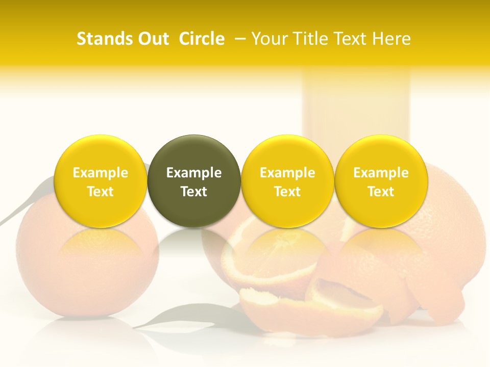 Oranges And A Glass Of Orange Juice On A White Background PowerPoint Template