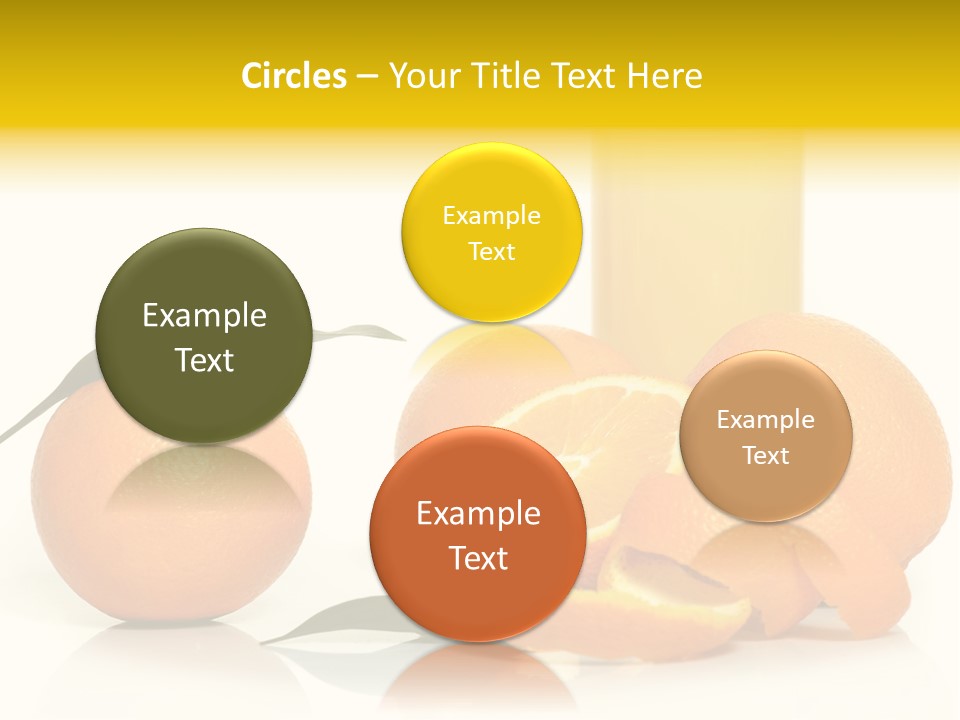 Oranges And A Glass Of Orange Juice On A White Background PowerPoint Template