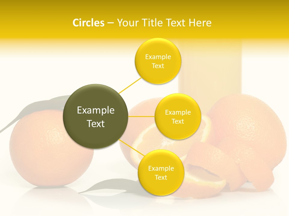 Oranges And A Glass Of Orange Juice On A White Background PowerPoint Template