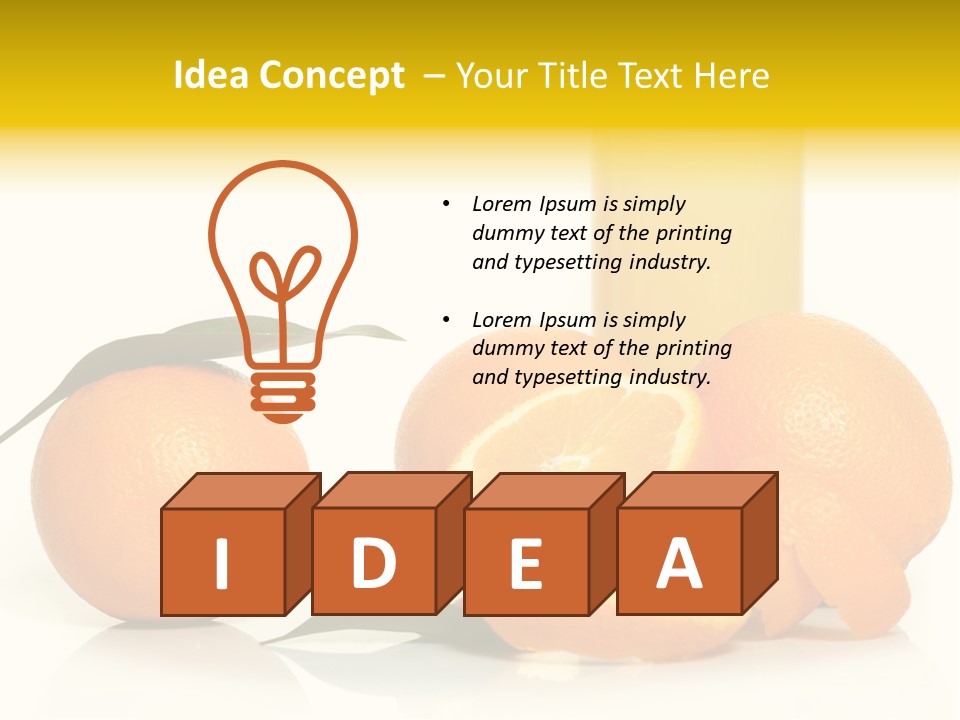 Oranges And A Glass Of Orange Juice On A White Background PowerPoint Template