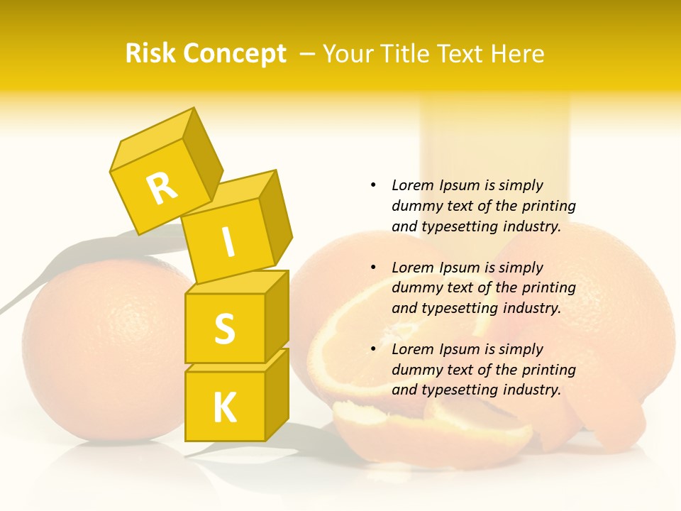 Oranges And A Glass Of Orange Juice On A White Background PowerPoint Template