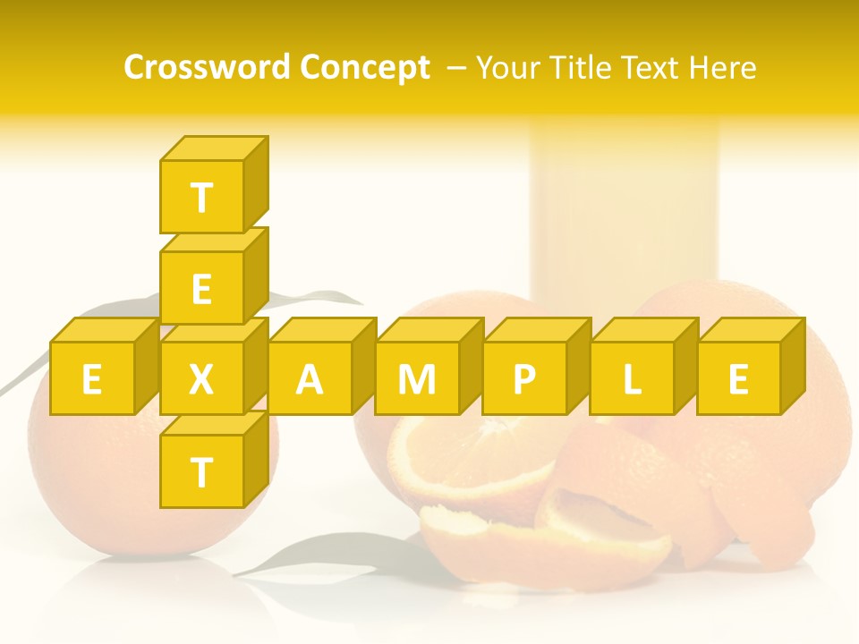 Oranges And A Glass Of Orange Juice On A White Background PowerPoint Template