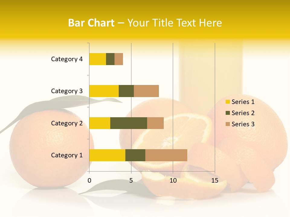 Oranges And A Glass Of Orange Juice On A White Background PowerPoint Template
