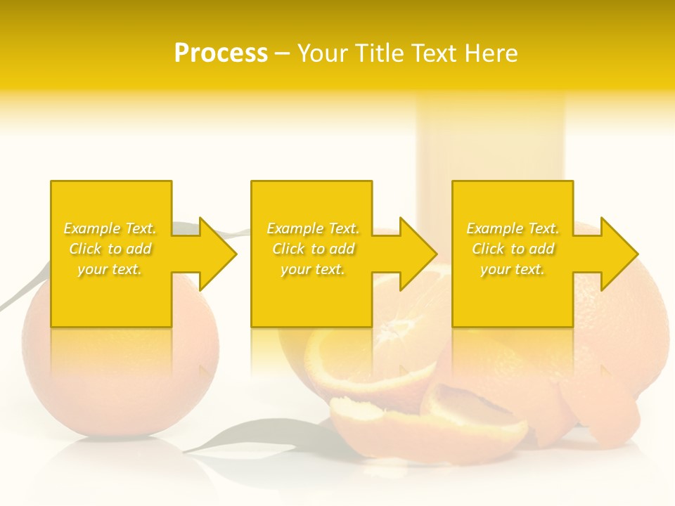 Oranges And A Glass Of Orange Juice On A White Background PowerPoint Template
