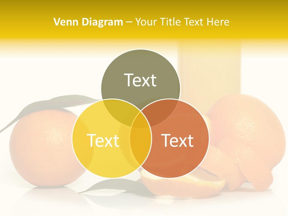 Oranges And A Glass Of Orange Juice On A White Background PowerPoint Template