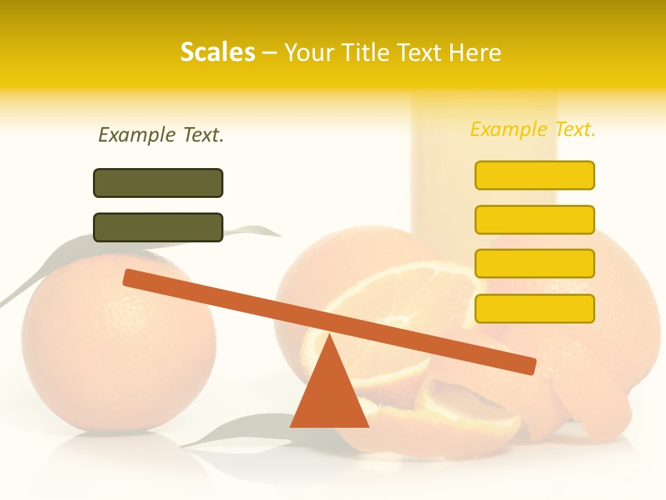 Oranges And A Glass Of Orange Juice On A White Background PowerPoint Template