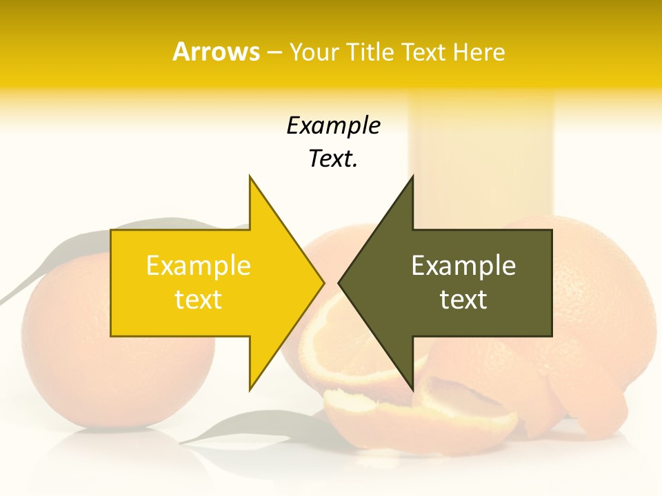 Oranges And A Glass Of Orange Juice On A White Background PowerPoint Template