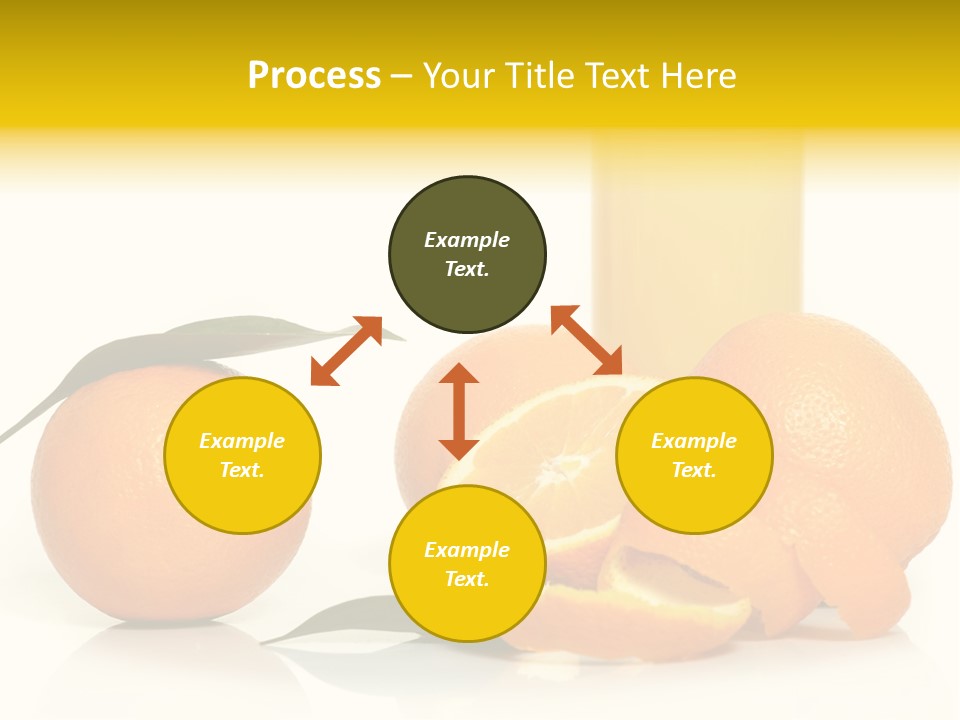 Oranges And A Glass Of Orange Juice On A White Background PowerPoint Template