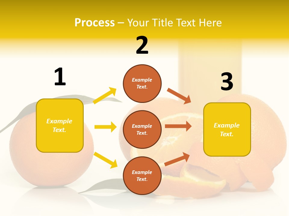 Oranges And A Glass Of Orange Juice On A White Background PowerPoint Template