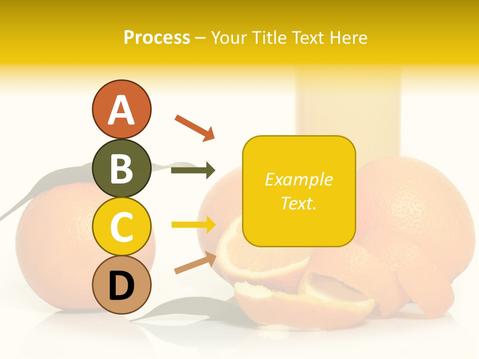 Oranges And A Glass Of Orange Juice On A White Background PowerPoint Template