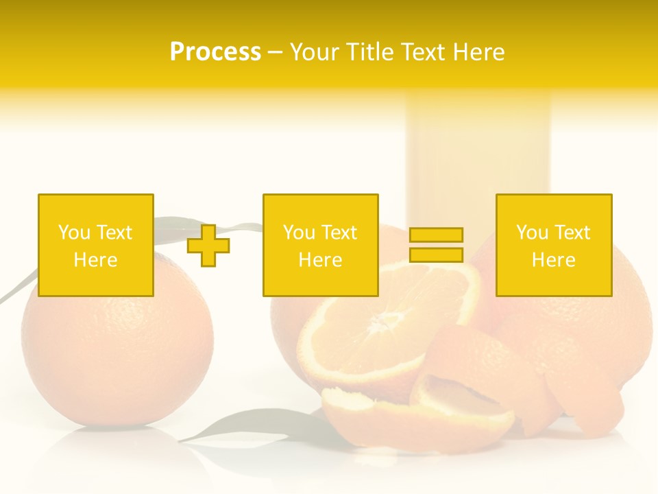 Oranges And A Glass Of Orange Juice On A White Background PowerPoint Template
