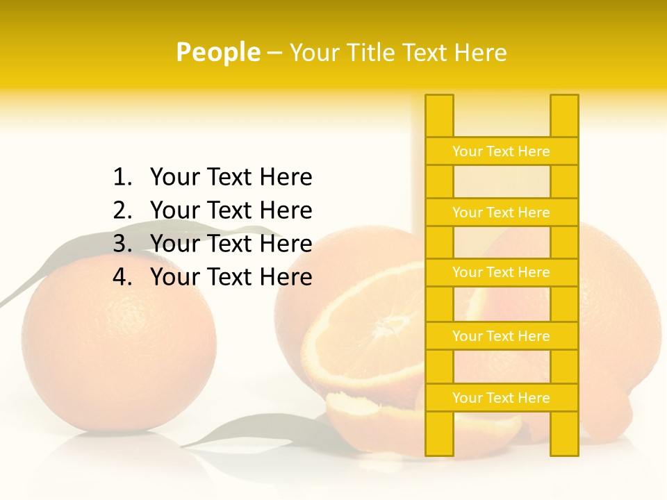 Oranges And A Glass Of Orange Juice On A White Background PowerPoint Template