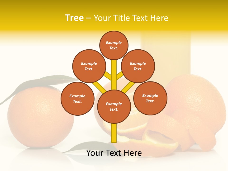 Oranges And A Glass Of Orange Juice On A White Background PowerPoint Template