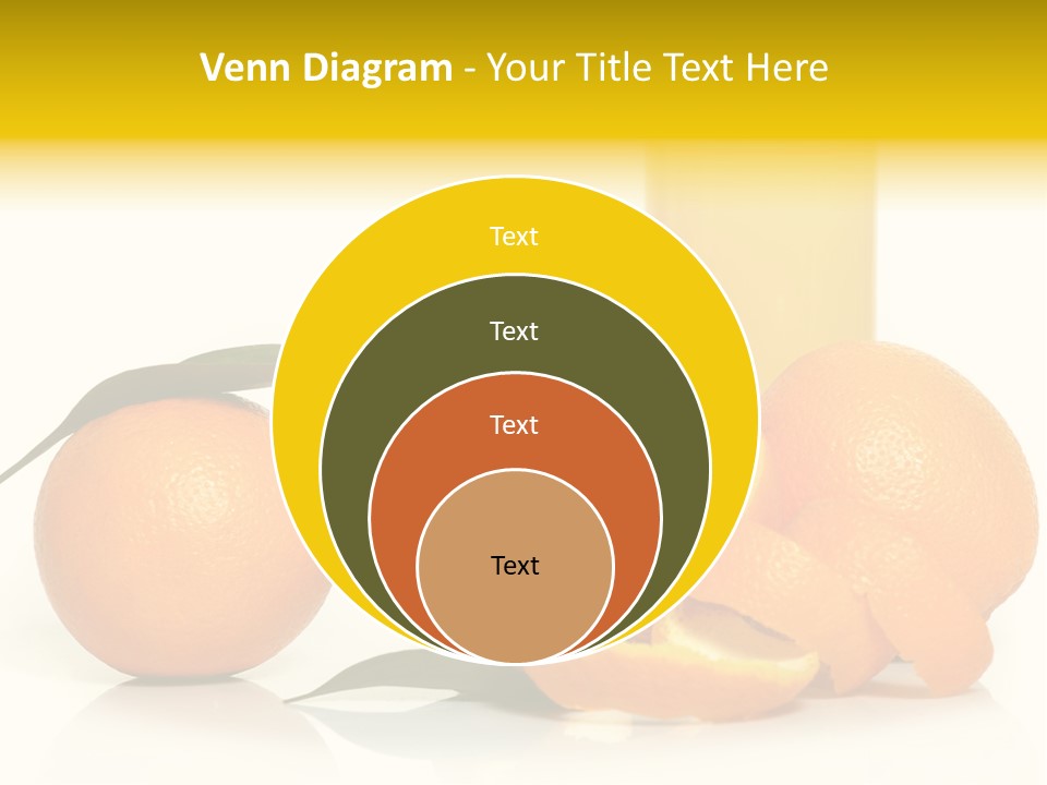 Oranges And A Glass Of Orange Juice On A White Background PowerPoint Template
