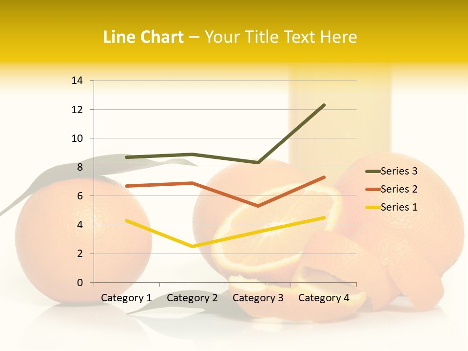 Oranges And A Glass Of Orange Juice On A White Background PowerPoint Template