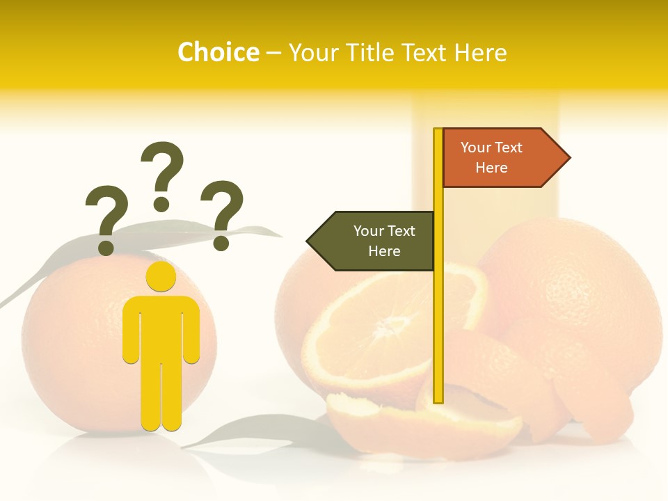 Oranges And A Glass Of Orange Juice On A White Background PowerPoint Template