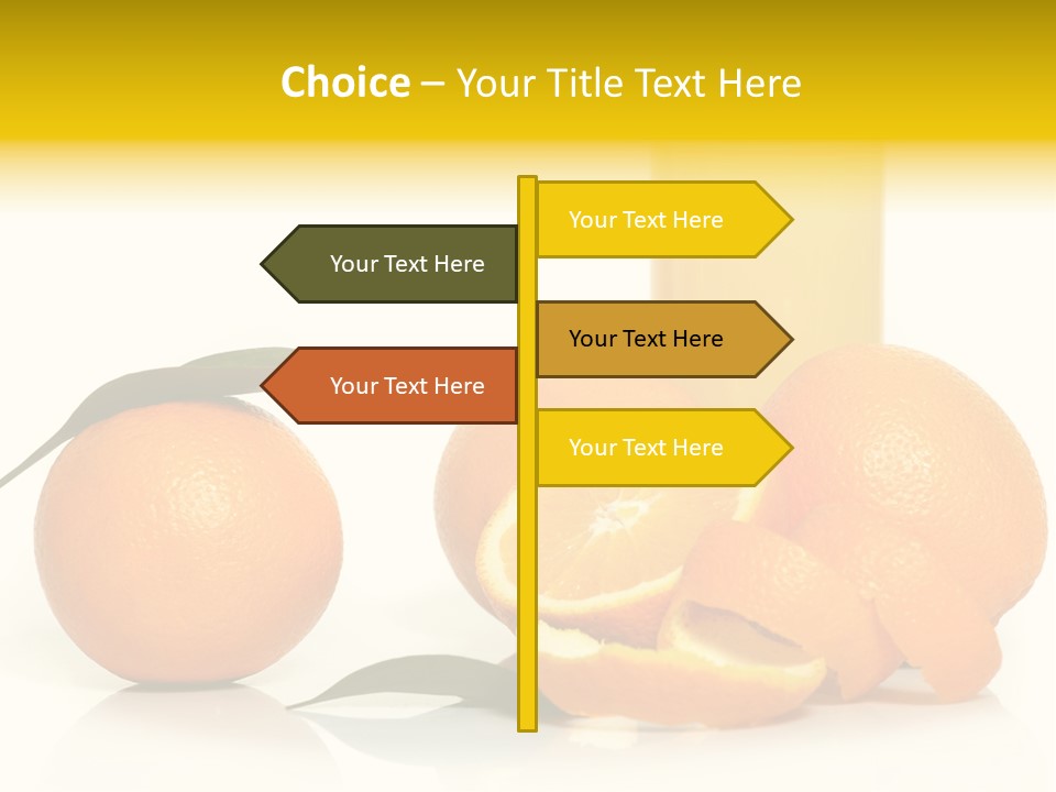 Oranges And A Glass Of Orange Juice On A White Background PowerPoint Template