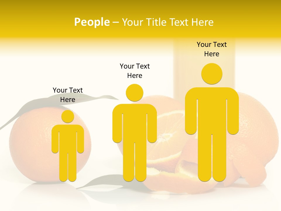 Oranges And A Glass Of Orange Juice On A White Background PowerPoint Template