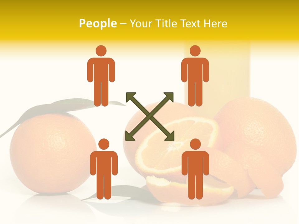 Oranges And A Glass Of Orange Juice On A White Background PowerPoint Template