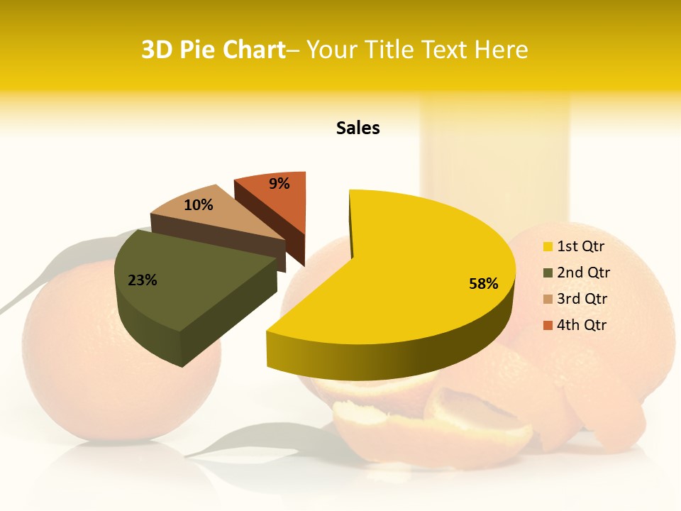 Oranges And A Glass Of Orange Juice On A White Background PowerPoint Template