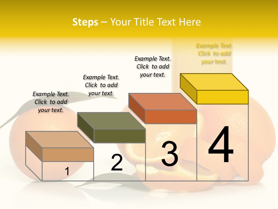 Oranges And A Glass Of Orange Juice On A White Background PowerPoint Template
