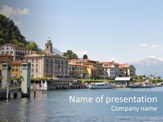 A Large Body Of Water With Houses On It PowerPoint Template